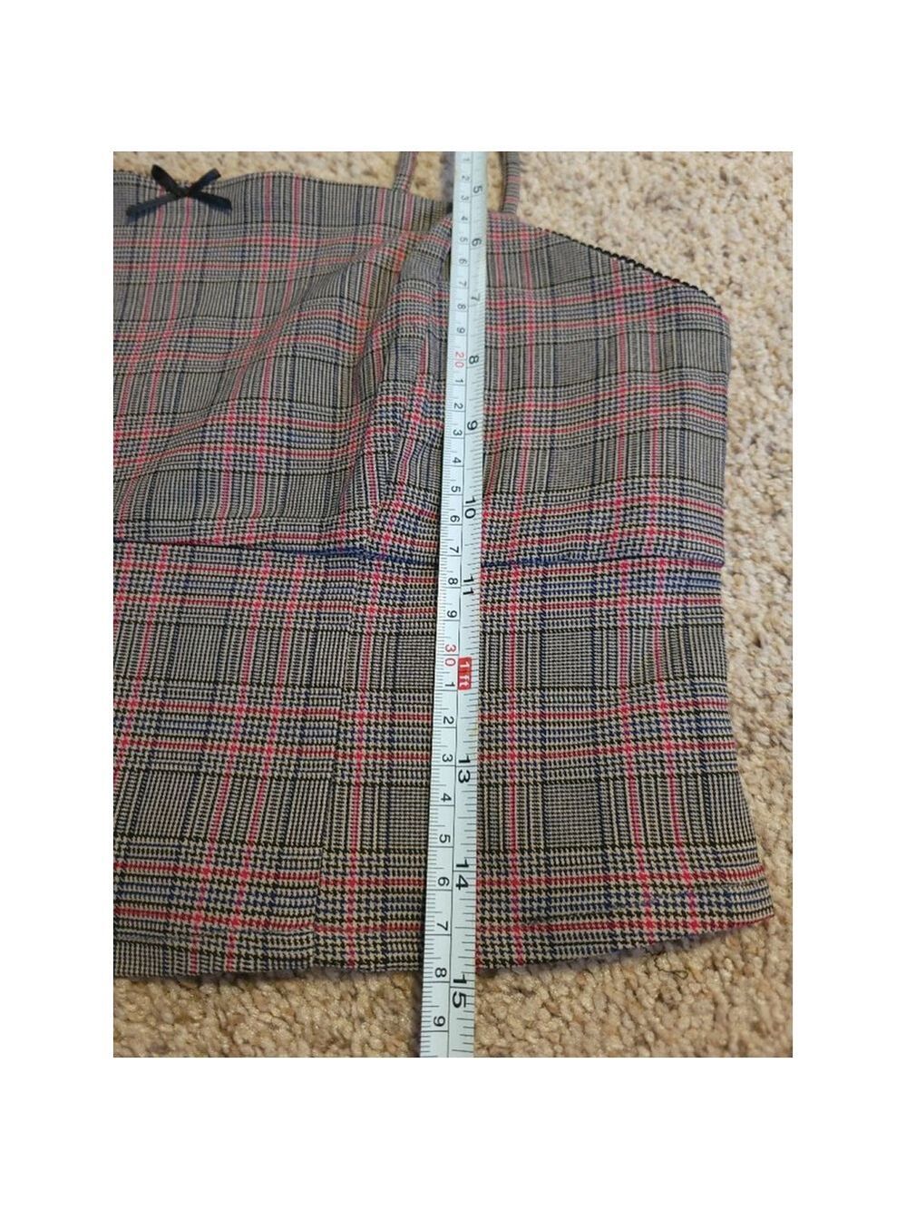 Wild Fable Gray Plaid Smocked Top M - Picture 5 of 7